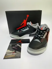 【未使用品】NIKE ナイキ AIR JORDAN 3 RETRO BLACK CEMENT (2024) DN3707-010 エアジョーダン 3 レトロ ブラックセメント スニーカー 靴 【160-251213-kk-05-min】