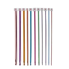 【特価商品】KOYOKAKI-JP かぎ針 11本入 編み棒 カラフル レース針 アフガン 編み針 アルミ製 アルミニウムフック 編み物道具 DIY手芸 マフラー 帽子 ニット プレゼント 長27cm 編み針セット