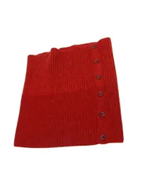 ⭐︎【未使用】センソユニコ t.b ティービー  ニット ネックウォーマー ボタンデザイン バイカラー 赤■管理番号L29611AWS26-251213-50（198）