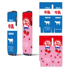 アイコス イルマi IQOS ILUMAi ワン カスタムスキン カスタムステッカー 2025年新デザイン【牛乳：いちご】 全面 電子タバコ 加熱式 喫煙グッズ 煙草 着せ替え スキンシール おしゃれ オリジナル デコレーション 自作 かわいい ドリンク