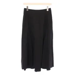 セオリーリュクス theory luxe フレアスカート ミモレ ロング ワンカラー 無地 麻 リネン 38 黒 ブラック /BB