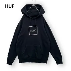 ハフ HUF センターロゴ フードロゴ プリント 裏起毛 フーディー パーカー 黒 ブラック メンズ