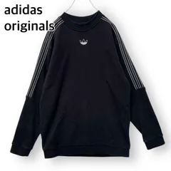 アディダス オリジナルス スウェットトレーナー センターロゴ トレフォイル刺繍 裏パイル Mサイズ 黒 ブラック adidas originals メンズ ユニセックス