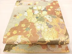 平和屋着物◎六通柄袋帯　花丸文　金銀糸　正絹　逸品　AABD5687yx