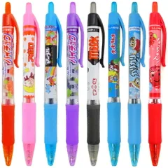 【クロネコゆうパケット】 おやつマーケット お菓子な香りつき ノック式カラーボールペン8本セット（8柄/5色/9香り） サカモト ハイチュウ アポロ マーベル チロルチョコ なっちゃん ガリガリ君 クッピーラムネ