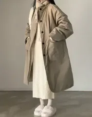 キルティング リバーシブル シープスキン ロングコート ジャケット 2 COLOR