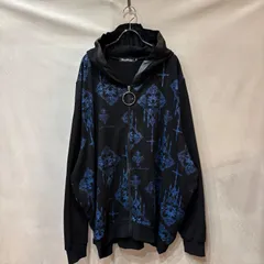 SEX POT ReVeNGe セックスポットリベンジ クロス柄 ドルマン ビッグパーカー ブラック×ブルー M パンク ロック ゴスロリ 原宿系 USED