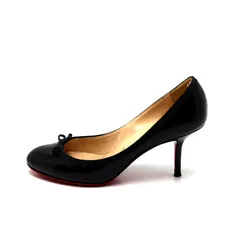 【楠本質店/元住吉】Christian Loubutin/クリスチャン・ルブタン ハイヒール　靴　ブラック　エナメル　＃37 (約JP24.0cm)　レディース【中古】