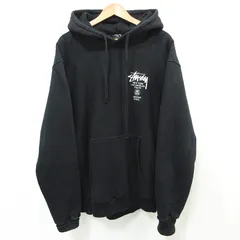 【三重本店】 中古 STUSSY | ステューシー 長袖プルオーバーパーカー ワールドツアー ブラック サイズ：L 【103】