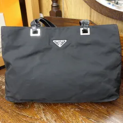 prada PRADA プラダ テスート 三角ロゴプレート ブラック 黒 シルバー金具 トートバッグ ショルダーバッグ レディース  エキスパート藤沢辻堂店