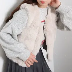 フェイクファーベスト レディース 無地 秋冬 ボア もこもこ ジレ ショート丈 Vネック ベスト アウター 暖かい 重ね着 防寒 ライトベージュ