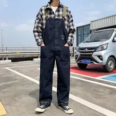 メンズ オーバーオール 切り替 メンズ サロペットパンツ ジーンズ つなぎ オールインワン 作業服 プレゼント 30代 40代 50代02255882
