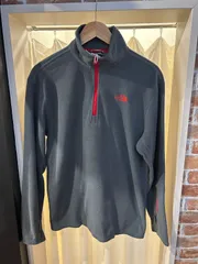 THE NORTH FACE ノースフェイス フリース ハーフジップ グレー レッド サイズM A-1573