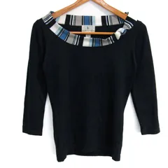 クミキョク ニット セーター 7分袖 ブランド トップス レディース 2サイズ ネイビー 組曲 【中古】