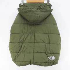 ザノースフェイス THE NORTH FACE NNB71901 ベビー シェル ブランケット 保温カバー FREE 緑系 カーキ 中綿 フード ドットボタン ロゴ 刺繍 裏地