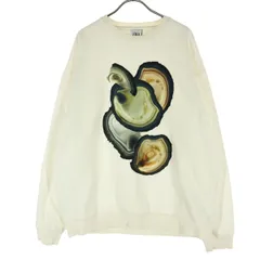 ZARA ザラ 裏起毛 プリント 長袖 トレーナー L アイボリー メンズ 古着