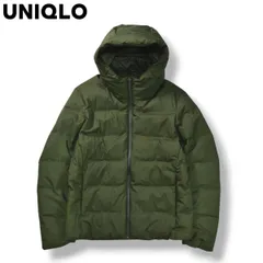 【極暖】 ユニクロ UNIQLO シームレス ダウン パーカー キルティング ジャケット ジップアップ ウィンドブレーカー 撥水 防風 L オリーブ シティールック タウンユース レジャー アウトドア カジュアル ウェア メンズ