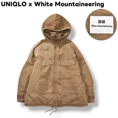 ユニクロ UNIQLO x ホワイトマウンテニアリング White Mountaineering ハイブリッド ダウン オーバーサイズ パーカー ウィンド ジャケット 裏地 キルティング XL相当 ブラウン タウンユース レジャー レディース ♪