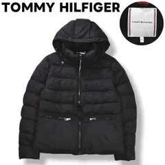 【高機能】 トミーヒルフィガー TOMMY HILFIGER THPROTECT 撥水加工 中綿 キルティング ジャケット ジップ パーカー ブルゾン ジャンパー ロゴ 刺繍 M ブラック タウンユース レジャー メンズ