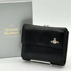 【良品】ヴィヴィアンウエストウッド 三つ折り がま口財布 オーブ ブラック