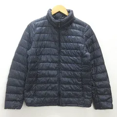 U■ユニクロ/UNIQLO ウルトラライトダウンジャケット/ドット柄【L】紺/LADIES/H11【中古】■】紺/LADIES/11【中古】■
