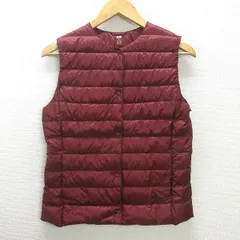 U■ユニクロ/UNIQLO ウルトラライトダウンベスト【M】赤/LADIES/J3【中古】■