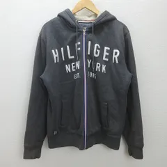 G■トミーヒルフィガー/TOMMYHILFIGER フルジップパーカー/裏ボア【XL】灰/MENS/17【中古】■
