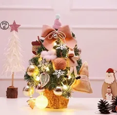 クリスマスツリー 卓上 LEDライト付き 30cm ミニツリー 小さめ クリスマス飾り イルミネーション キラキラ 電池式 オーナメント おしゃれ 