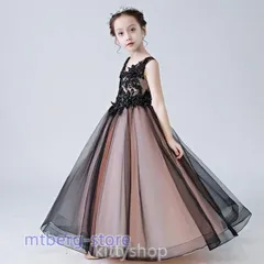 子供ドレス 発表会 ロングドレス ブラック 女児 ドレス Vネック ノースリーブ 黒 演奏会ドレス 150 160 発表会ドレス 子ども キッズドレス