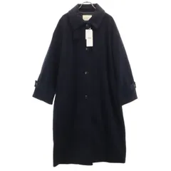 未使用 nano universe ナノユニバース メルトン ジャージー スタンドカラー コート F ネイビー レディース 古着