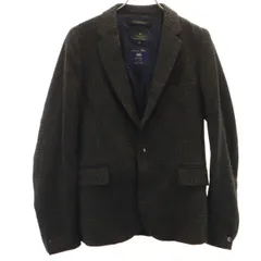 R.NEWBOLD アールニューボールド ウール100% 千鳥柄 テーラードジャケット S モスグリーン系 メンズ 古着