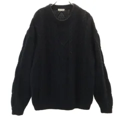 BEAUTY＆YOUTH ビューティーアンドユース ケーブル編み 長袖 クルーネック セーター M ブラック ニット ユナイテッドアローズ メンズ 古着