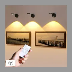 ライト 玄関 階段 廊下 寝室 卓上ライト装飾ライト スポットライト読書灯 (黒) 省エネ 工事不要 リモコン付き センサー照明 調光可能 USB充