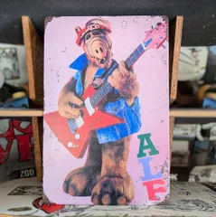♧ 再入荷!送料無料!ちょうどいいブリキ看板 ビンテージ加工【アルフ(ALF)】 『 ギター 』 〚アメリカン雑貨 アメトイ〛