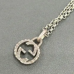 グッチ　ネックレス　アラベスク　インターロッキング　GG シルバー