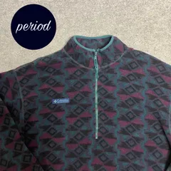 P2802 90s Columbia 総柄　ハーフジップ　フリース　プルオーバー