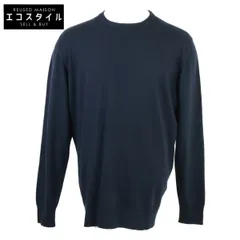 【良品】ロロピアーナ 極上コットン100% ニットセーター ネイビー Lサイズ 良品】ロロピアーナ 極上コットン100% ニットセーター ネイビー L