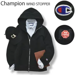 【ウィンドストッパー 】  チャンピオン Champion WIND STOPPER スウェット フーディー パーカー L ブラック アメカジ ポーツミックス ストリート カジュアル メンズ 男性用