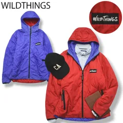 90sヴィンテージ USA製 ワイルドシングス WILDTHINGS リバーシブル フーディー ナイロン キルティング ジャケット M 赤 x 青 アメカジ ストリート カジュアル  メンズ