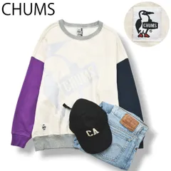 【美品】 チャムス CHUMS オーバーサイズ スウェット トレーナー L ナチュラル クレイジー アメカジ ストリート カジュアル デカロゴ メンズ レディース ユニセックス 男女兼用