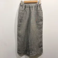 かぐらや ワイドパンツ トラウザーズ ウエストゴム ピンチェック 麻 日本製 サイズSS【送料込み】