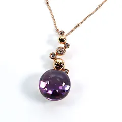 ネックレス　K18　アメジスト　9.09ct　ダイヤモンド　0.11ct　45.5ｃｍ　　05062500401a