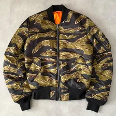 アルファインダストリーズ タイガーカモ MA-1 フライトジャケット 短丈 カーキ XS