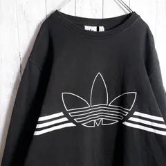 【入手困難/海外モデル】adidas originalトレフォイル 薄手 スウェット トレーナー ブラック #44