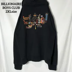 【BILLIONAIRE BOYS CLUB】刺繍 ラスベガス ダブルジップ 両面ロゴ サイコロ 自動車 ジップパーカー フルジップ オーバーサイズ プルオーバー トレーナー クロ US古着 USA輸入 2XLsize