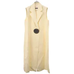 JIL SANDER ジルサンダー 24SS メタルプレートロングジレコート J02FB0114 アイボリー 34