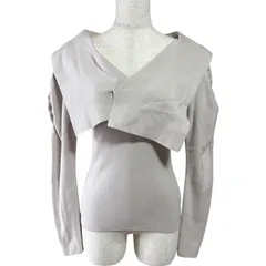 SNIDEL スナイデル 立体ビッグ襟デザイン ニット トップス ギャザー 長袖 ベージュ Fサイズ きれいめ シンプル 大人 上品