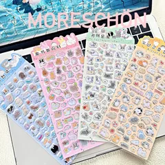 韓国 おはじき風 フチキラ シール ステッカー 動物 アニマル うさぎ 猫 犬 ぷっくり ぷくぷく ふっくら 立体 ちゅるちゅる つるつる うるちゅる キラキラ オーロラ 平成 キャンディシール ポップシール 硬い カチカチシール 韓国購入 雑貨 シール交換