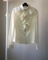 アイボリー フリル シャツ
