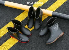レインブーツ メンズ ショート レインシューズワークマンスノーブーツビジネス 長靴 雨靴 軽量 防水 防滑 梅雨対策 農作業 仕事114477